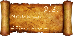 Páskuly Liza névjegykártya